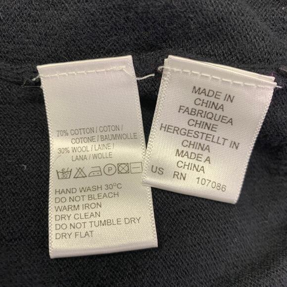 PAUL SMITH JEANS Size S Black Purple Cotton Wool Zip Up Cardigan - Picture 5 of 6